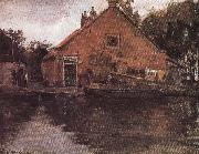 Piet Mondrian The houses on the Liyin river china oil painting reproduction